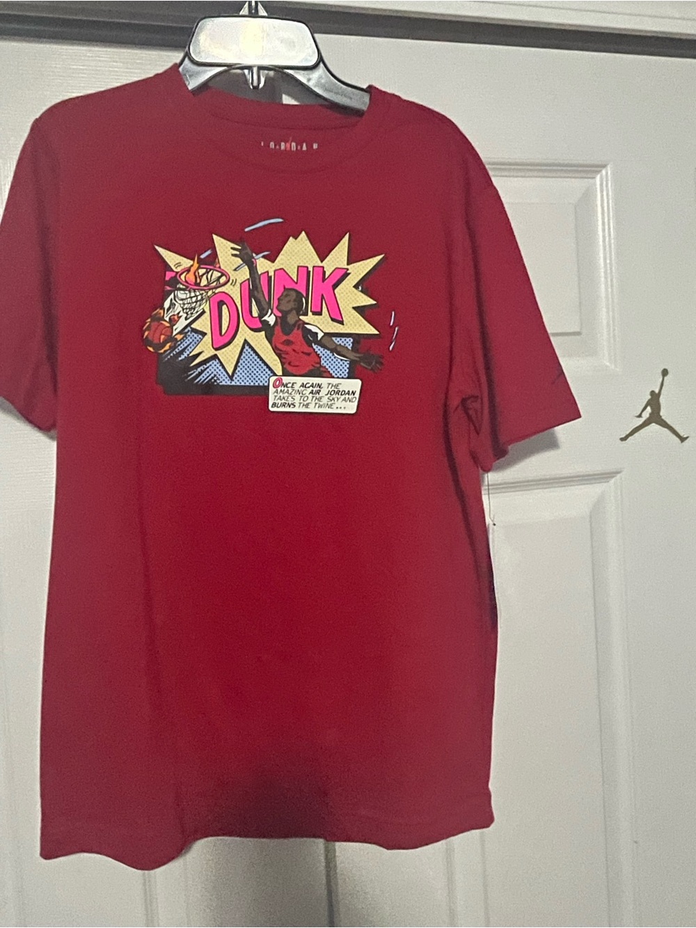 Jordan Red Boys Graphic 'Dunk' Short Sleeve Tee